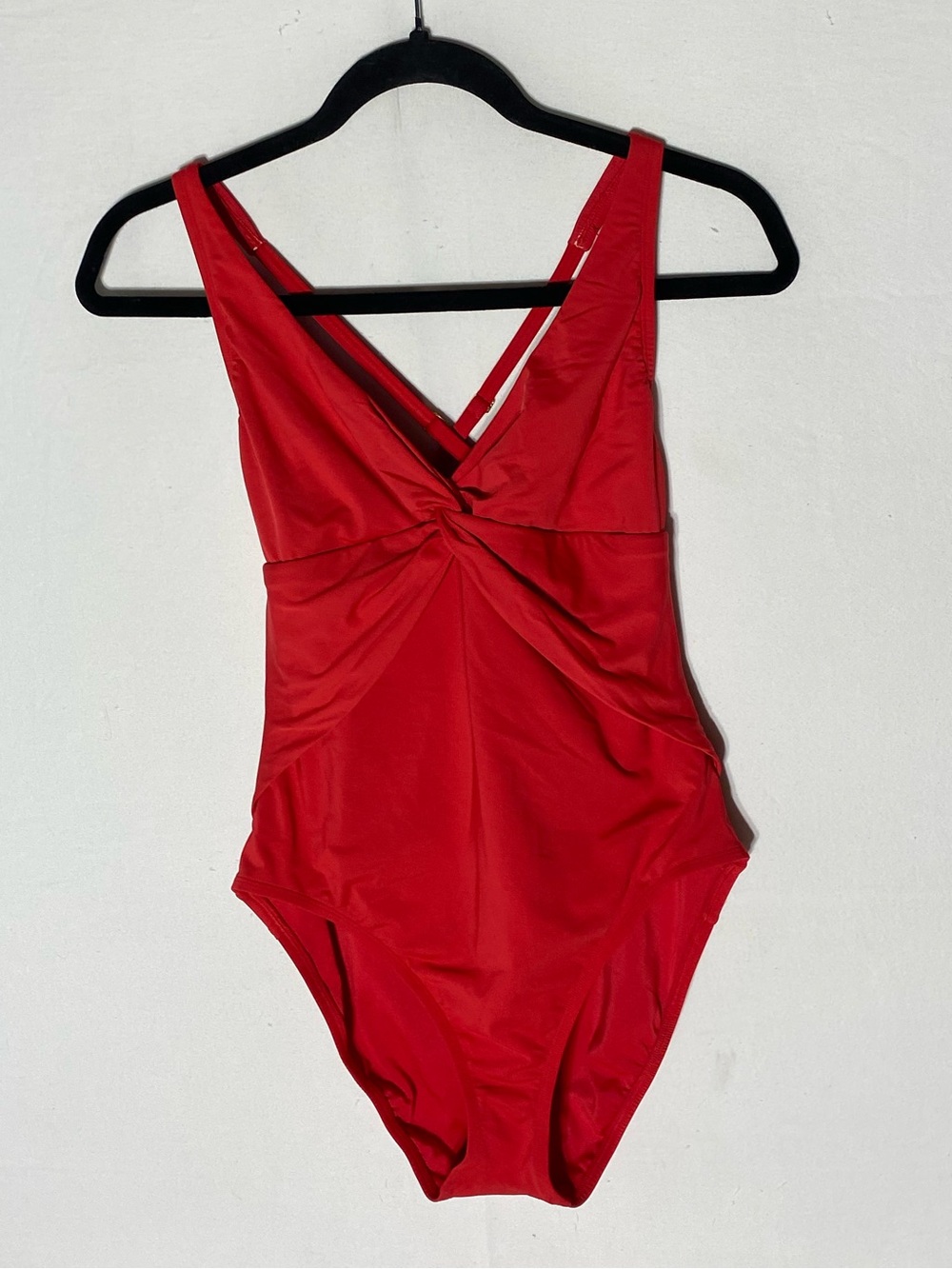 Bleu Rod Beattie Red Twist Front One Piece Swimsuit Bathing Suit 8 Vacation